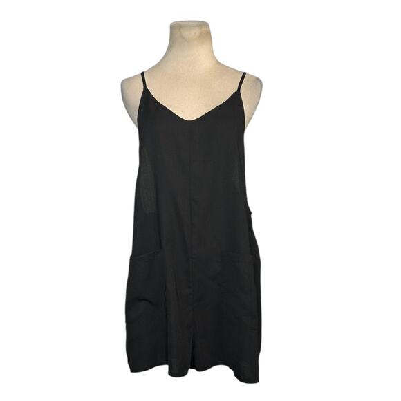 Shein Black Double Pocket Sleeveless Racerback Romper Medium - Picture 10 of 13